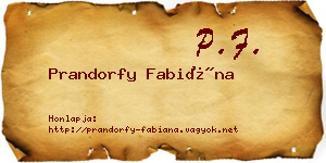 Prandorfy Fabiána névjegykártya